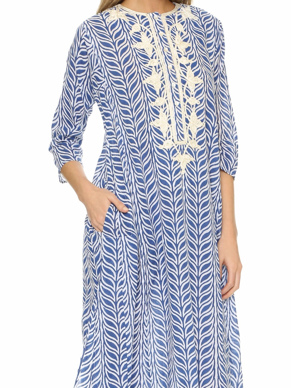 Roberta Roller Rabbit Blue & White Printed Tunic Maxi Dress